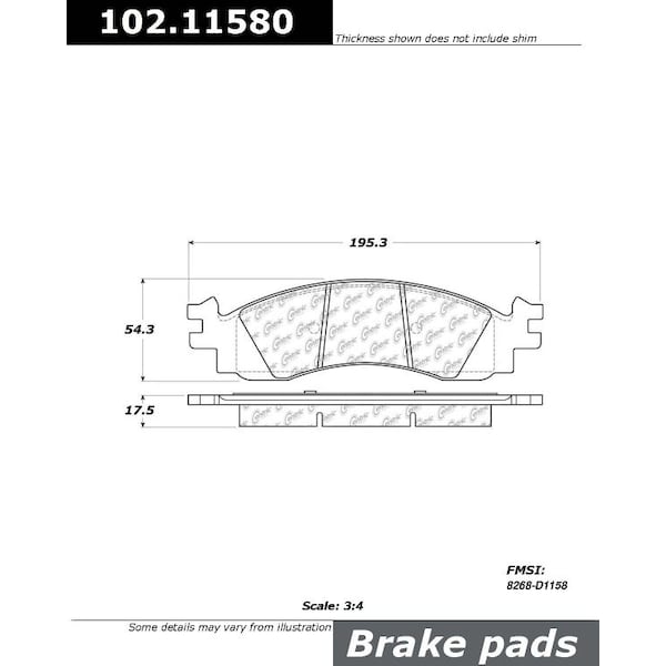 Centric Parts CTEK Brake Pads, 102.11580 102.11580 - main